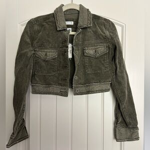 Maurices Olive Green Cropped Jean Jacket